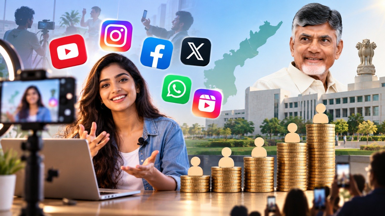 సోషల్ మీడియా ఇన్‌ఫ్లుయెన్సర్లకు ఏపీ సర్కార్‌ పాలసీ.. ఫాలోవర్లను బట్టి పారితోషికం